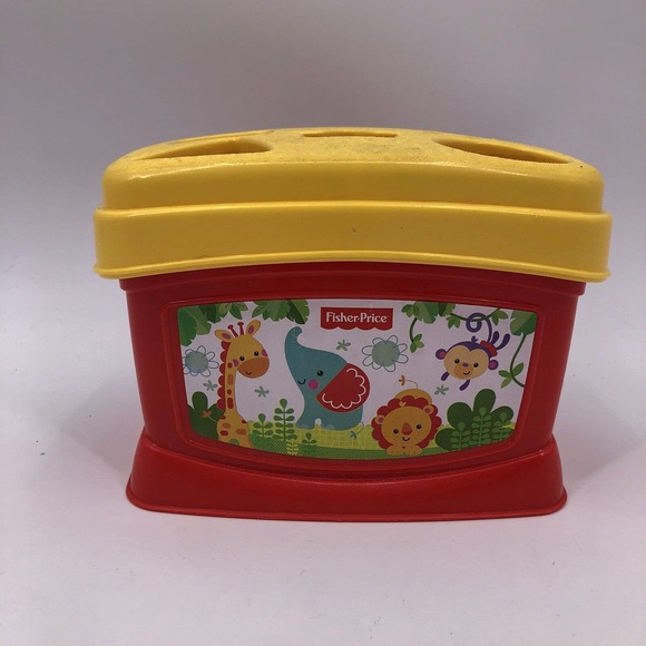 Fisher Price Shape Sorter Bucket with Blocks Handle Kids Toy 2006 Educational - Picture 3 of 8